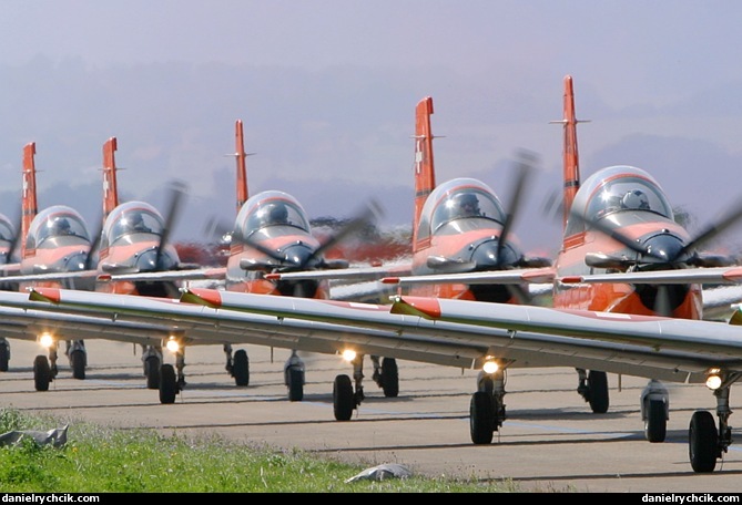 Swiss Pilatus PC-7 Team lining up for the display