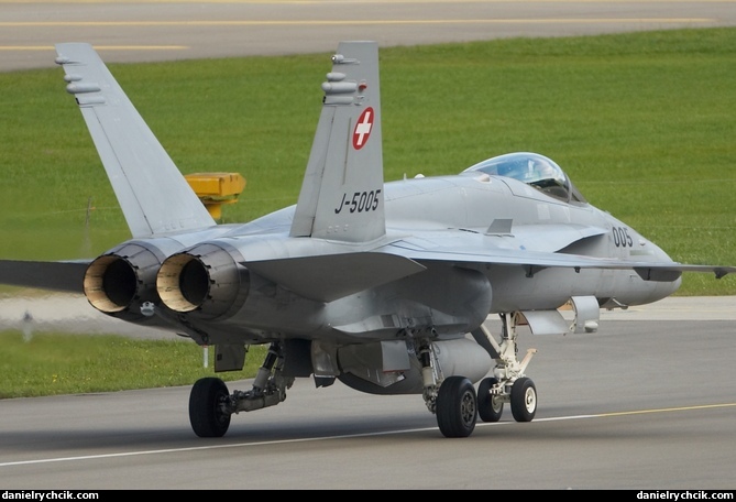 F-18 Hornet in the Meiringen airbase