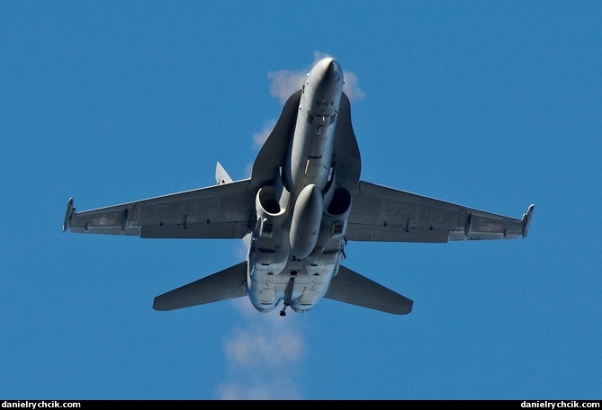 F/A-18C Hornet shooting towards Wildgärst target