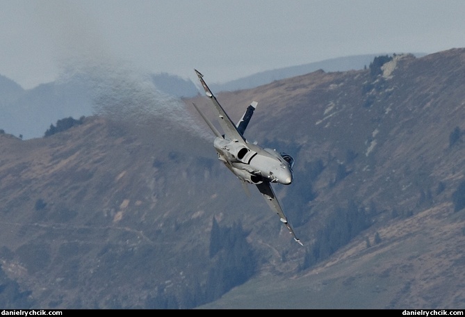 F/A-18C Hornet returning for another shooting towards KP