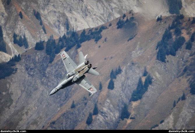 F/A-18C Hornet pulling down