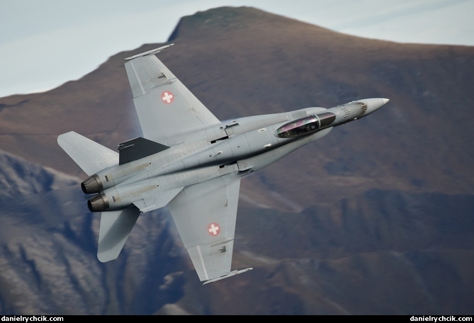 F/A-18C Hornet above Swiss Alps