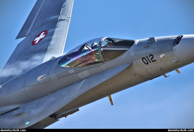 Close-up of the F-18 solo display