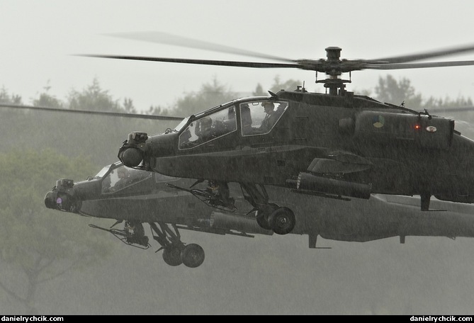 Two Dutch AH-64 Apache lining up for demonstration