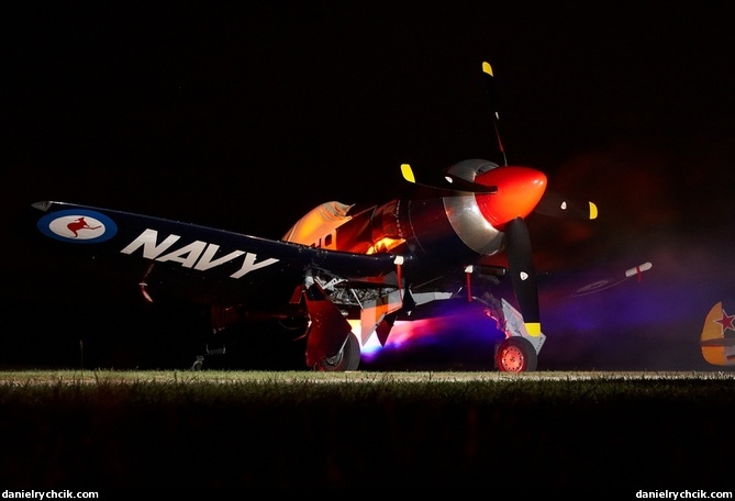 Hawker Sea Fury by night