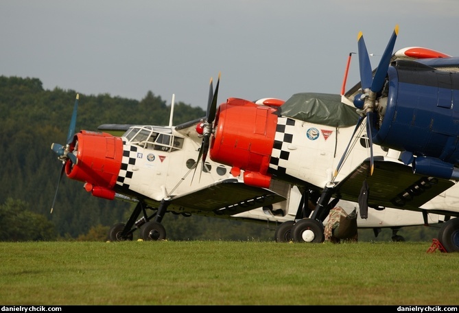 Antonovs parked on static exposition