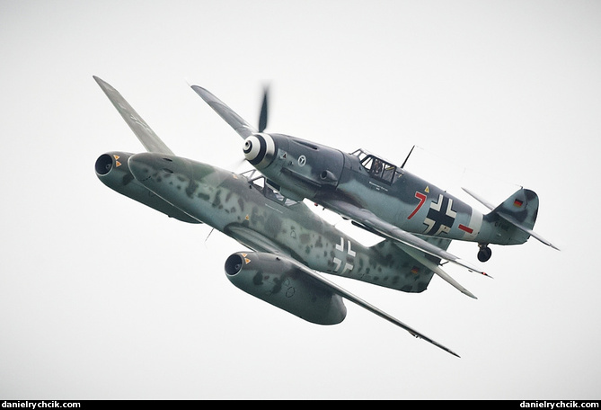 Messerschmitt formation (Me-262 and Me-109)