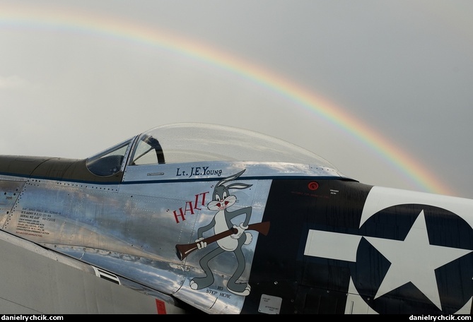 Rainbow over P-51 Mustang 'Jumping Jacques'