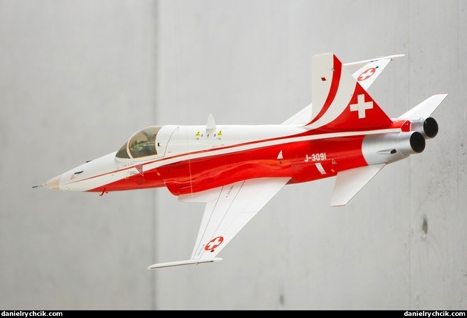 Model of F-5E of Patrouille Suisse