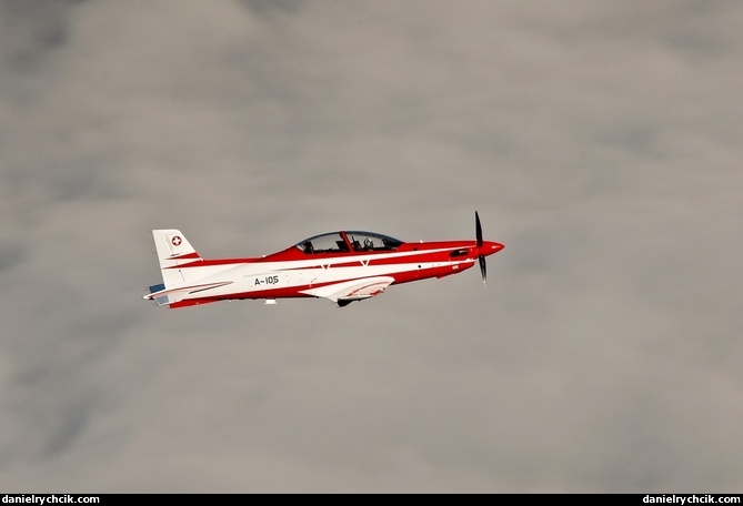 Pilatus PC-21 above the clouds