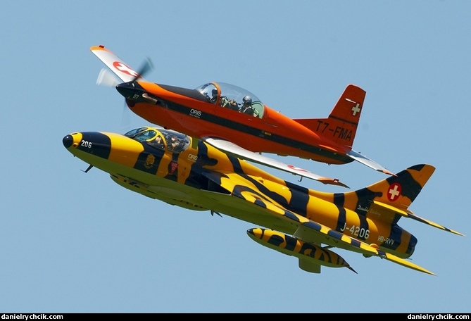 Hunter tiger with Pilatus PC-7