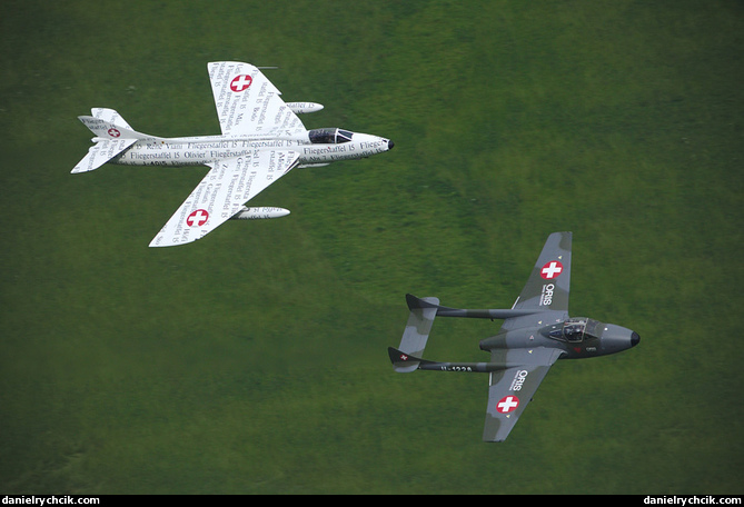 Hawker Hunter and DH Vampire