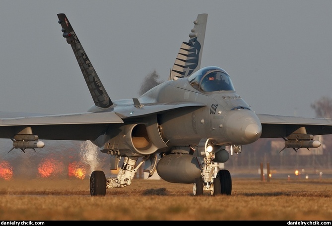 F/A-18C Hornet 'Panthers' rolling on the Payerne taxiway