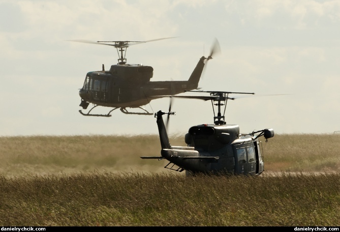 Two Italian AB-212's training for role demo