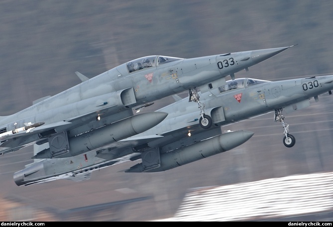 Pair of F-5E Tiger departing for a mission