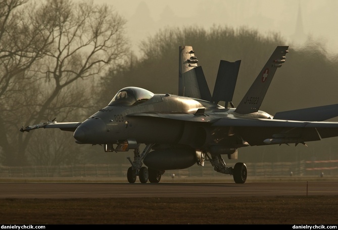 F/A-18C Hornet landing after a WEF mission