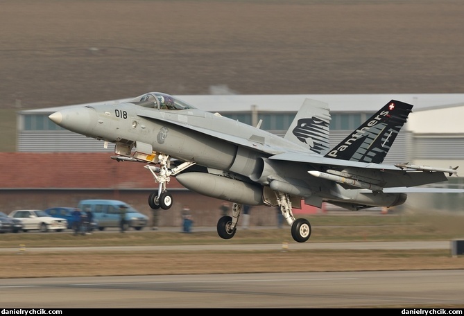 F/A-18C Hornet 'Panthers' taking off from the Payerne airbase