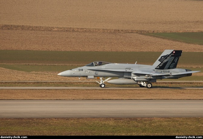 F/A-18C Hornet 'Panthers' rolling on the Payerne taxiway