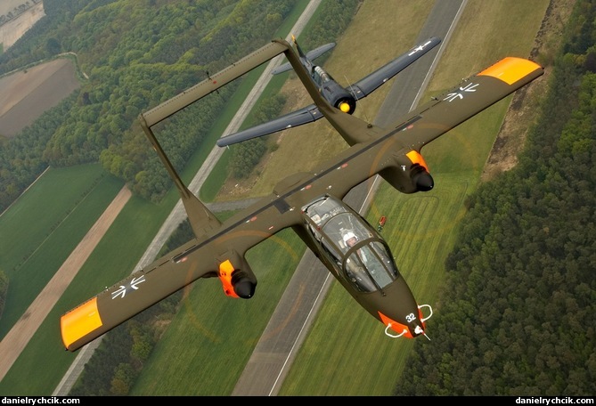 OV-10B Bronco and AT-6 Texan formation